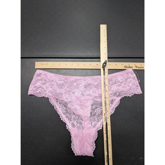 NWT Savage X Fenty Pink Floral Lace High Leg Brazilian Women's 2X - Picture 6 of 6